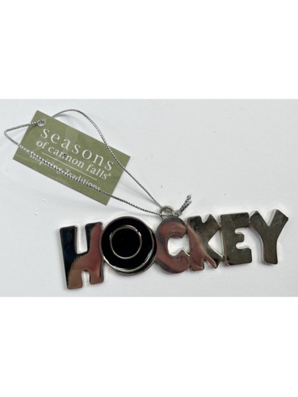 Seasons Of Cannon Falls • NWT Silver Colored Hockey Ornament